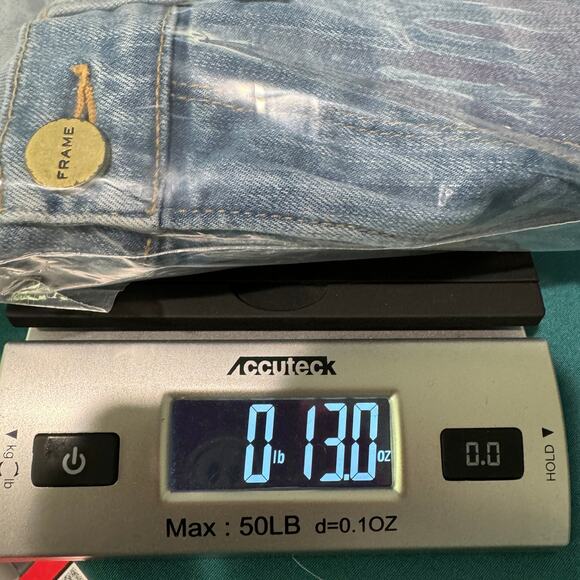 Frame Le Skinny de Jeanne Crop Jeans Womens 30 Everglade Blue Distressed Stretch - Picture 9 of 9